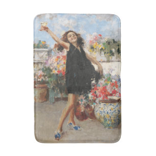 Young Woman Celebrating Victory (Vincenzo Irolli) Bath Mat