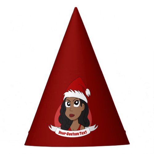 Young woman Christmas cartoon Party Hat