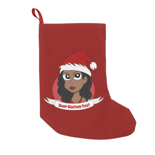 Young woman Christmas cartoon Small Christmas Stocking