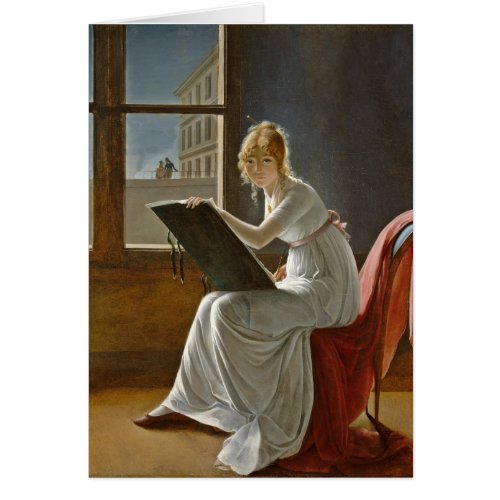 Young Woman Drawing Beside a Window