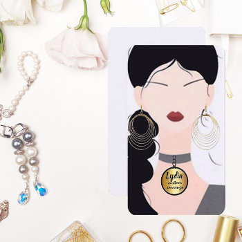 Young Woman Earring Card by SharonCullars at Zazzle