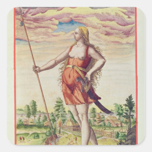 Young Woman from a Neighbouring Tribe to the Square Sticker