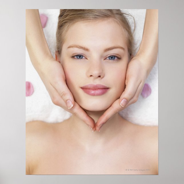 Young woman getting massage poster (Front)