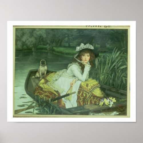 Young Woman in a Boat or Reflections c1870 oil Poster