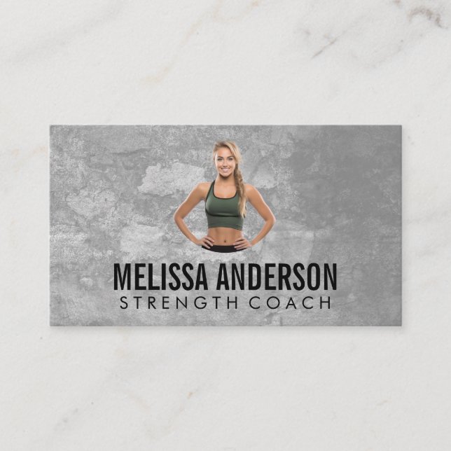 Young Woman in Fitness Clothing Business Card (Front)
