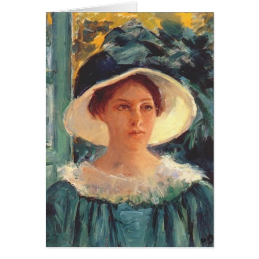 Young Woman in Green, Outdoors in the Sun c. 1914 Cards (Front)