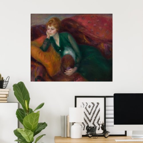 Young Woman in Green William James Glackens Poster