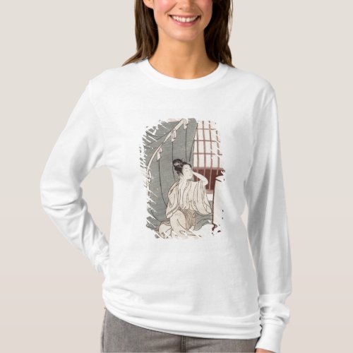 Young woman kneeling by her mosquito net 1766 T_Shirt