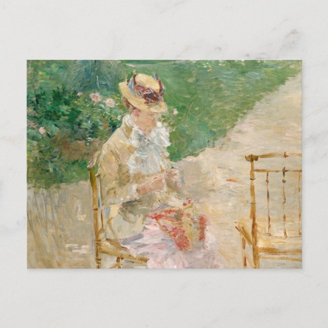 Young Woman Knitting | Berthe Morisot Postcard (Front)