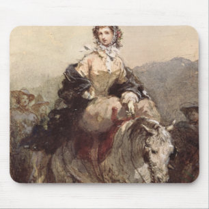 Young Woman on a Horse Mouse Pad