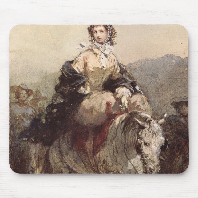 Young Woman on a Horse Mouse Pad (Front)