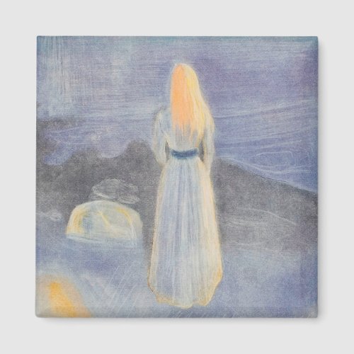 young Woman on the Beach 1896 by Edvard Munch Magnet