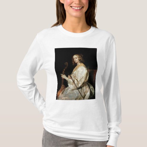 Young Woman Playing a Viola da Gamba T_Shirt