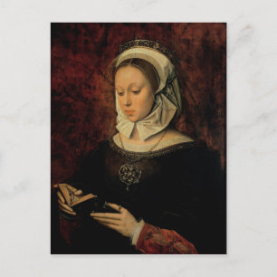 Young Woman Reading a Book of Hours (oil on panel) Postcard