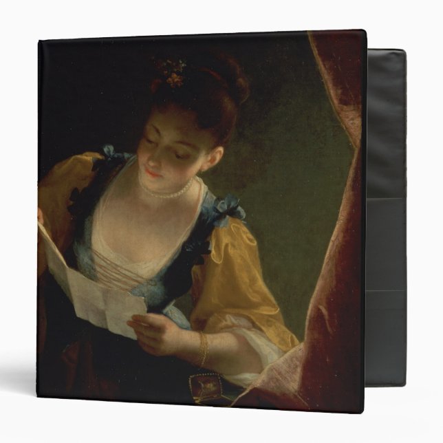 Young Woman Reading a Letter (oil on canvas) Binder (Front/Inside)