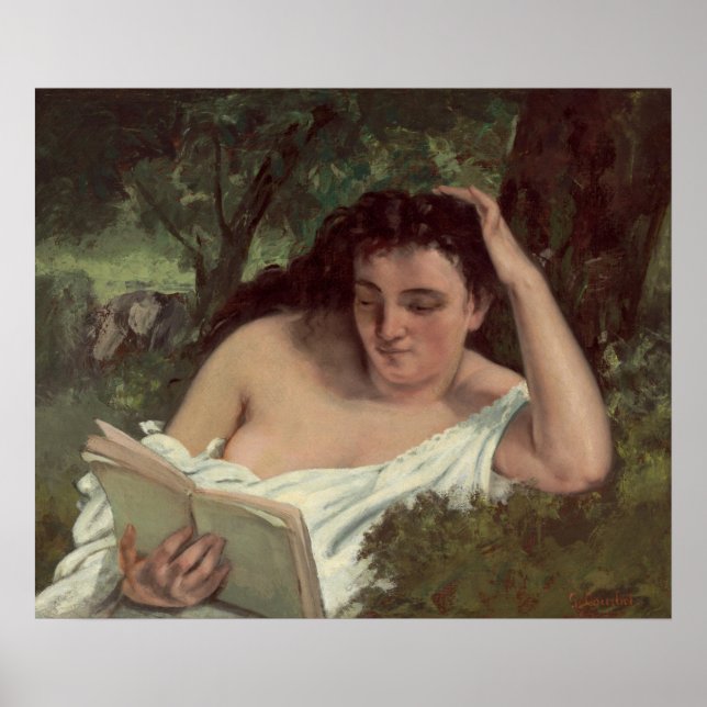 Young Woman Reading - Gustave Courbet Fine Art Poster (Front)