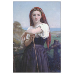 Young Woman Shepherdess, Bouguereau Tissue Paper
