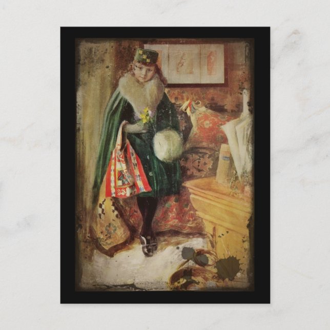 Young Woman Traveler Postcard (Front)