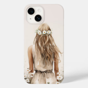 Young Woman Watercolor In Daisy Field Case-Mate iPhone 14 Case