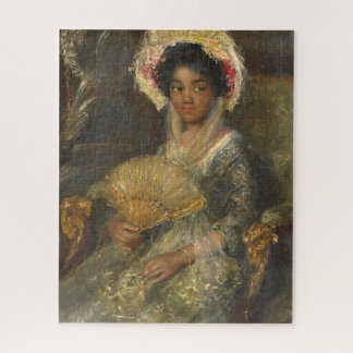 Young Woman with a Fan Isabella Simon Maris Art Jigsaw Puzzle