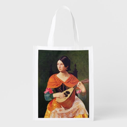 Young Woman with a Mandolin 1845_47 Reusable Grocery Bag