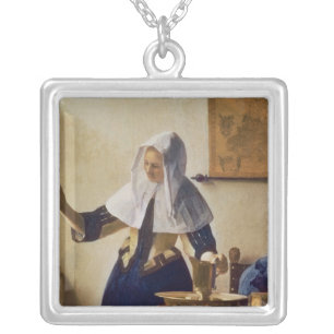 Young Woman with a Water Jug, c.1662 Silver Plated Necklace