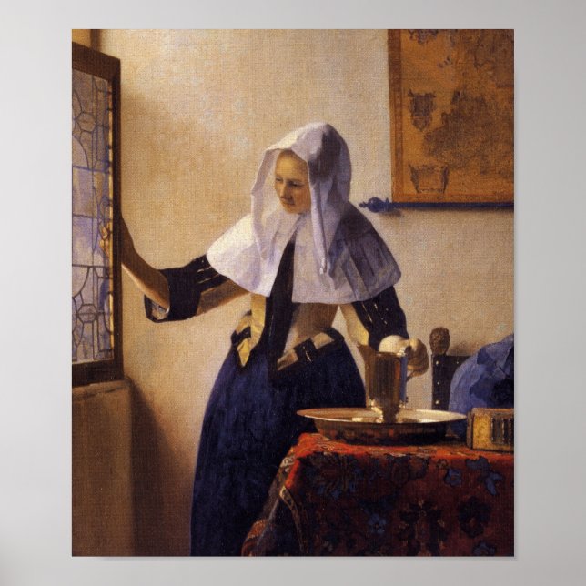 Young Woman with a Water Pitcher Poster (Front)