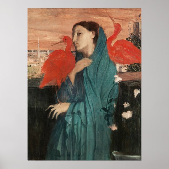 Young Woman with Ibis by Edgar Degas Poster (Front)