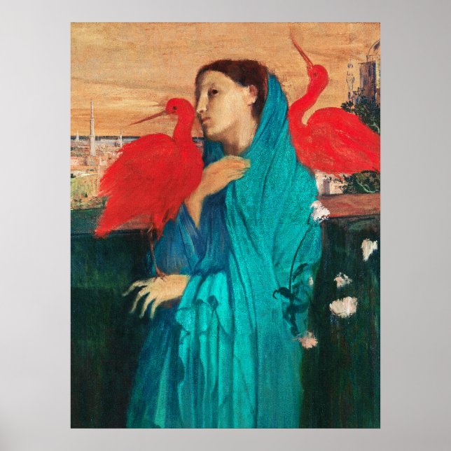 Young Woman with Ibis by Edgar Degas Poster (Front)