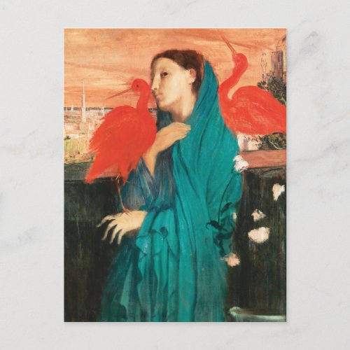Young Woman with Ibis Fine Art by Edgar Degas Postcard