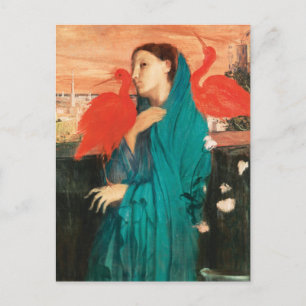 Young Woman with Ibis Fine Art by Edgar Degas Postcard
