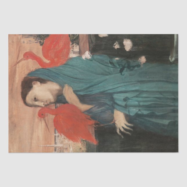 Young Woman with Ibis Painting Edgar Degas Tissue Paper (Front)