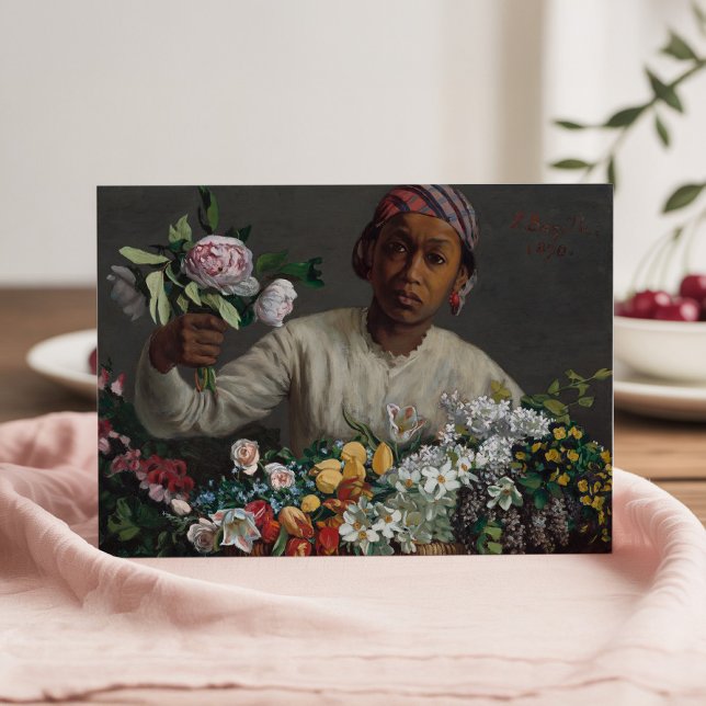 Young Woman with Peonies | Frédéric Bazille Card (Creator Uploaded)