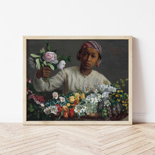 Young Woman with Peonies   Frédéric Bazille Poster