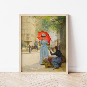 Young Woman with Umbrella   Victor Gabriel Gilbert Poster