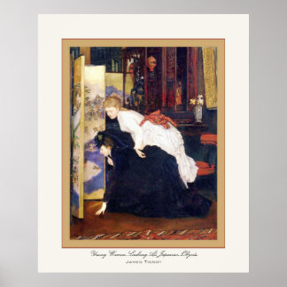 Young Women Looking At Japanese Objects ~ Tissot Poster