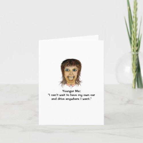 Younger and Older Self as Drivers Greeting Card