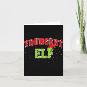 Youngest Elf Christmas Family Matching Group Xmas  Card