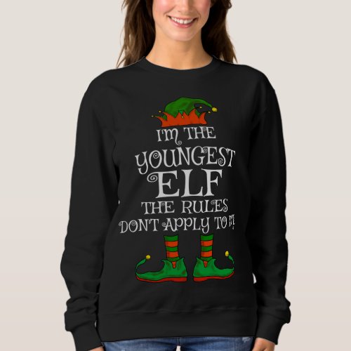 Youngest Elf Family Matching Funny Christmas Sweatshirt