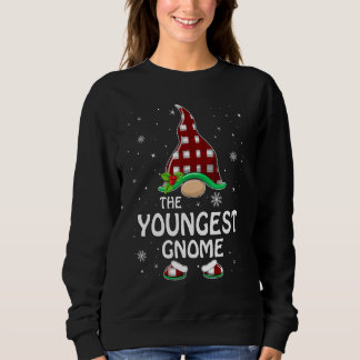 Youngest Gnome Buffalo Plaid Matching Family Chris Sweatshirt