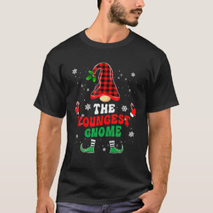 Youngest Gnome Buffalo Plaid Matching Family Chris T-Shirt
