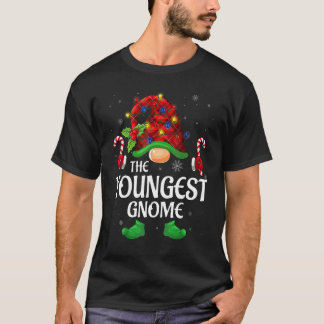 Youngest Gnome Buffalo Red Plaid Matching Family C T-Shirt