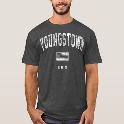 Youngstown Ohio OH  Vintage American Flag T_Shirt