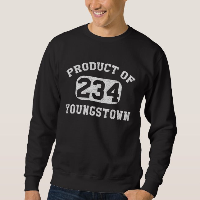 Youngstown Ohio Vintage Retro Area Code Sweatshirt (Front)