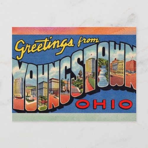 Youngstown Ohio Vintage Travel Postcard