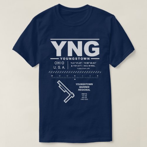 Youngstown Warren Regional Airport YNG T_Shirt