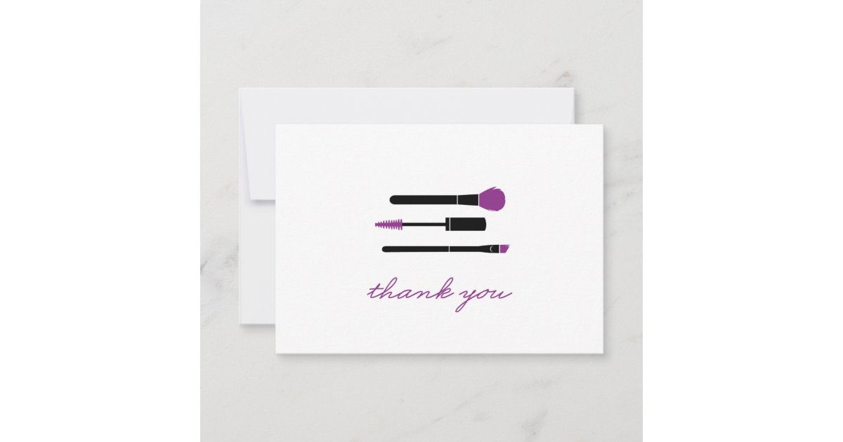Younique Thank You note Makeup Brushes Zazzle