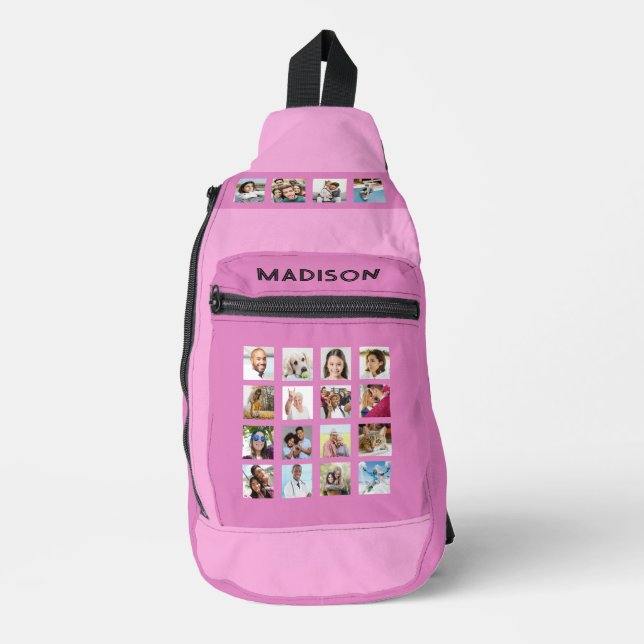 YOUR 20 Photos & Name Sling Bag (Front)