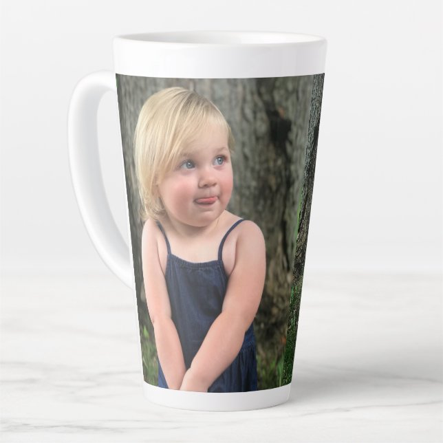 Your 2 Photo Coffee Mugs, 12 or 17 oz Latte Mug (Left Angle)