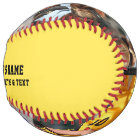 Your 2 Photos and Text Personalized Softball Ball